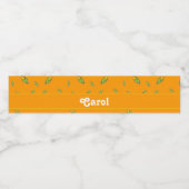 Aangepaste naam corns op sinaasappel waterfles etiket (Enkel label)