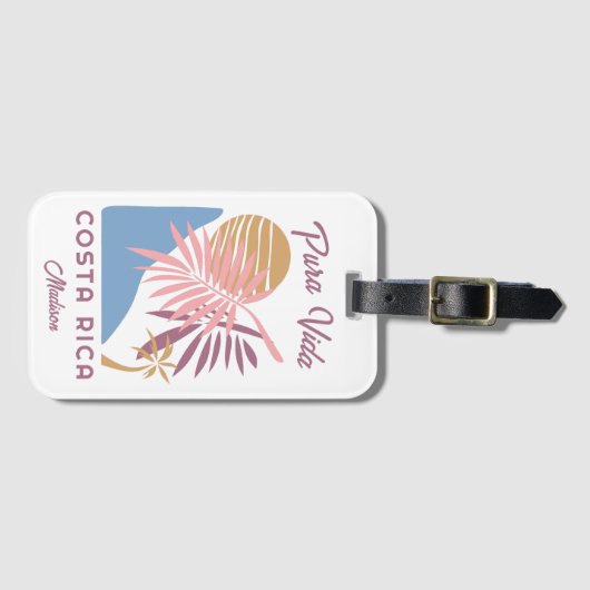 Aangepaste naam Costa Rica Motto Pura Vida Bagagelabel (Voorkant (horizontaal))