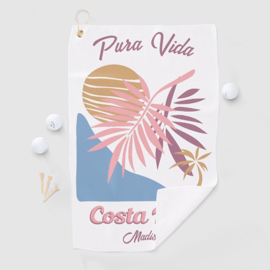 Aangepaste naam Costa Rica Motto Pura Vida Golfhanddoek (Insitu)