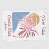 Aangepaste naam Costa Rica Motto Pura Vida Golfhanddoek (Horizontaal)