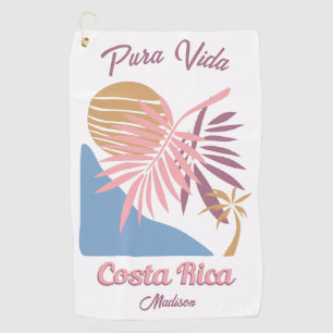 Aangepaste naam Costa Rica Motto Pura Vida Golfhanddoek