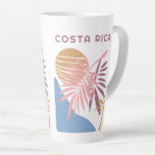 Aangepaste naam Costa Rica Motto Pura Vida Latte Mok (Rechterhoek)