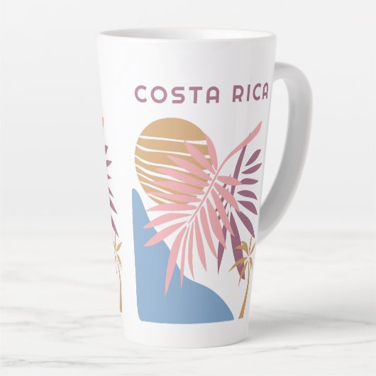 Aangepaste naam Costa Rica Motto Pura Vida Latte Mok (Rechterhoek)