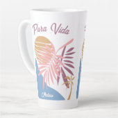 Aangepaste naam Costa Rica Motto Pura Vida Latte Mok (Linkerhoek)