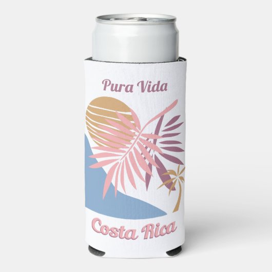 Aangepaste naam Costa Rica Motto Pura Vida Seltzer Blikjeskoeler (Seltzer Achterkant)