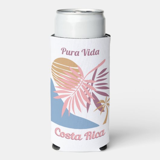 Aangepaste naam Costa Rica Motto Pura Vida Seltzer Blikjeskoeler (Seltzer Voorkant)