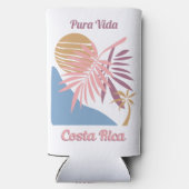 Aangepaste naam Costa Rica Motto Pura Vida Seltzer Blikjeskoeler (Achterkant)