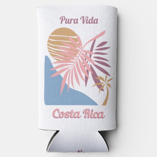 Aangepaste naam Costa Rica Motto Pura Vida Seltzer Blikjeskoeler (Voorkant)