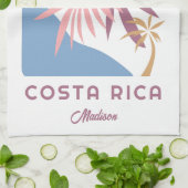 Aangepaste naam Costa Rica Motto Pura Vida Theedoek (Gevouwen)