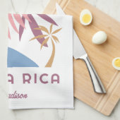 Aangepaste naam Costa Rica Motto Pura Vida Theedoek (Quarter Fold)