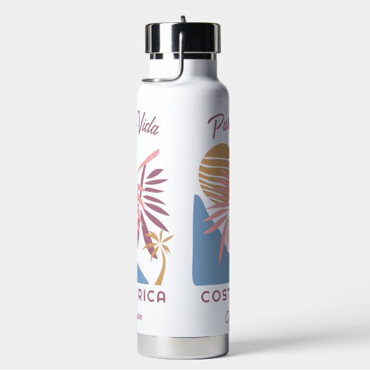 Aangepaste naam Costa Rica Motto Pura Vida Waterfles (Rechts)