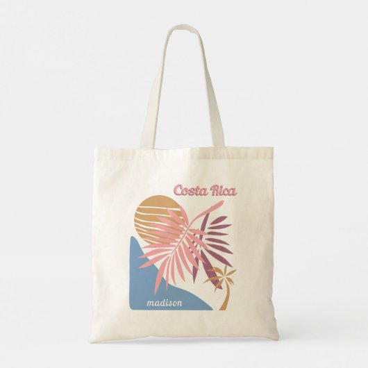 Aangepaste naam Costa Rica Tote Bag (Achterkant)