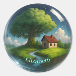 Aangepaste Naam CottageCore Natuur Sticker