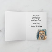 Aangepaste naam Cougar Verjaardag Grappig Kaart (Binnen)