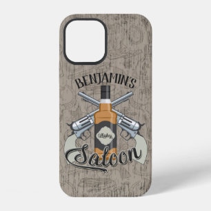 Aangepaste NAAM Cowboy Revolver Pistool Whiskey Sa iPhone 12 Hoesje