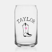 Aangepaste naam Cowgirl Boot Schattige Modern Bach Blikvorm Glas (Voorkant)