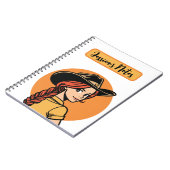 Aangepaste Naam Cowgirl Gepersonaliseerd Notitiebo Notitieboek (Linkerzijde)