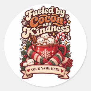 Aangepaste Naam Cozy Nurse Era Kerstmis Ronde Sticker