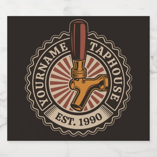 Aangepaste naam Craft Beer Taphouse Brewery Bar Bier Etiket (Enkel label)