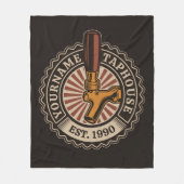 Aangepaste naam Craft Beer Taphouse Brewery Bar Fleece Deken (Voorkant)