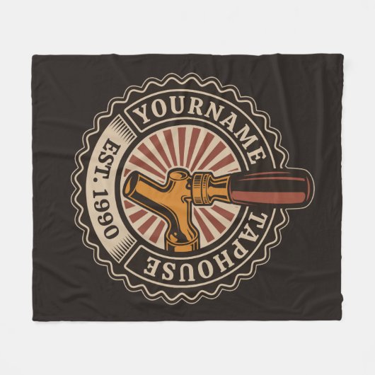 Aangepaste naam Craft Beer Taphouse Brewery Bar Fleece Deken (Voorkant (Horizontaal))