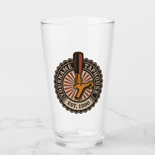 Aangepaste naam Craft Beer Taphouse Brewery Bar Glas (Voorkant)
