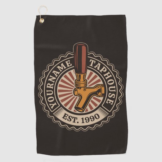 Aangepaste naam Craft Beer Taphouse Brewery Bar Golfhanddoek (Voorkant)