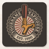Aangepaste naam Craft Beer Taphouse Brewery Bar Kartonnen Onderzetters (Voorkant)