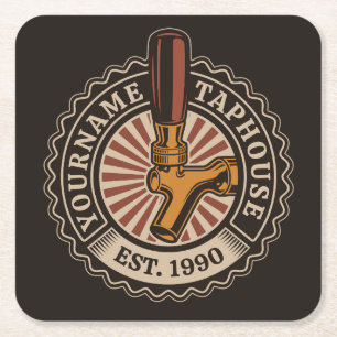 Aangepaste naam Craft Beer Taphouse Brewery Bar Kartonnen Onderzetters