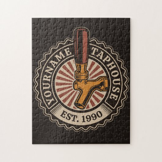 Aangepaste naam Craft Beer Taphouse Brewery Bar Legpuzzel (Verticaal)