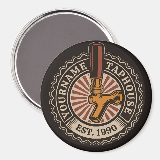 Aangepaste naam Craft Beer Taphouse Brewery Bar Magneet (Voorkant / Achterkant)