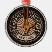 Aangepaste naam Craft Beer Taphouse Brewery Bar Metalen Ornament (Voorkant)