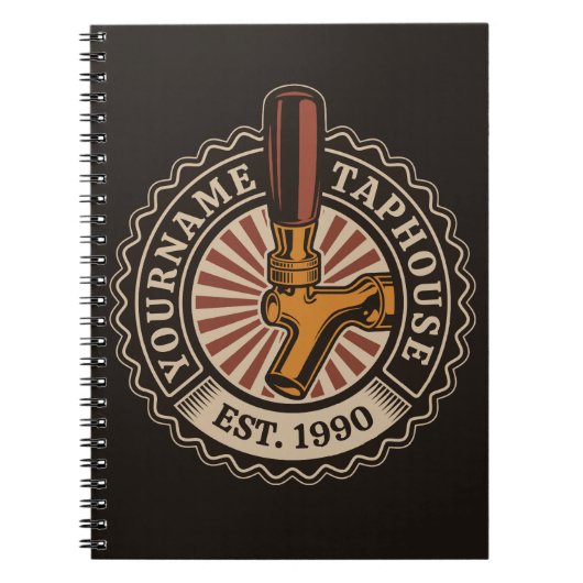 Aangepaste naam Craft Beer Taphouse Brewery Bar Notitieboek (Voorkant)