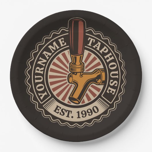 Aangepaste naam Craft Beer Taphouse Brewery Bar Papieren Bordje (Voorkant)