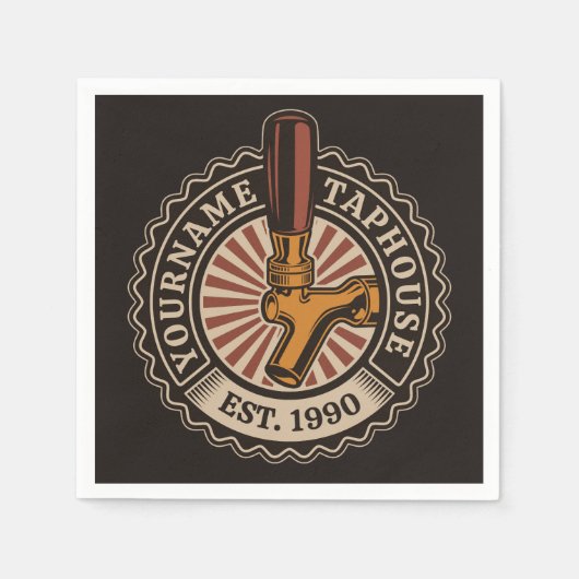 Aangepaste naam Craft Beer Taphouse Brewery Bar Servet (Voorkant)