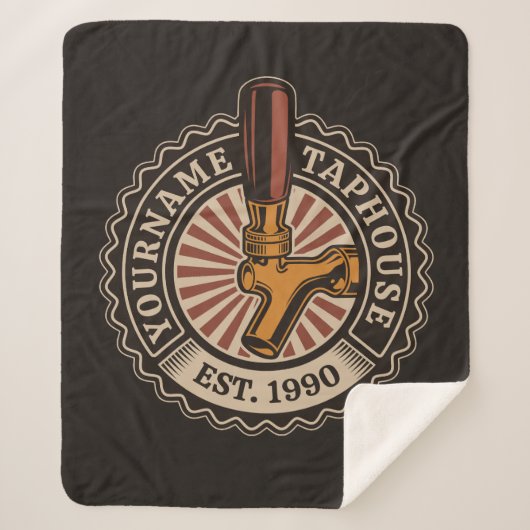 Aangepaste naam Craft Beer Taphouse Brewery Bar Sherpa Deken (Voorkant)