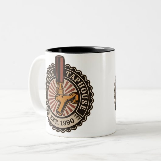 Aangepaste naam Craft Beer Taphouse Brewery Bar Tweekleurige Koffiemok (Voorkant links)