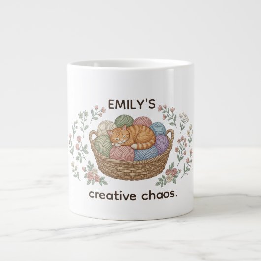 Aangepaste naam Creative Chaos Kat Specialty Mok (Voorkant)