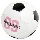 Aangepaste naam Creëer Je eigen meisje Roze op maa Voetbal (Drie kwart)