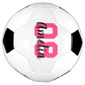 Aangepaste naam Creëer Je eigen meisje Roze op maa Voetbal (Gedraaid)