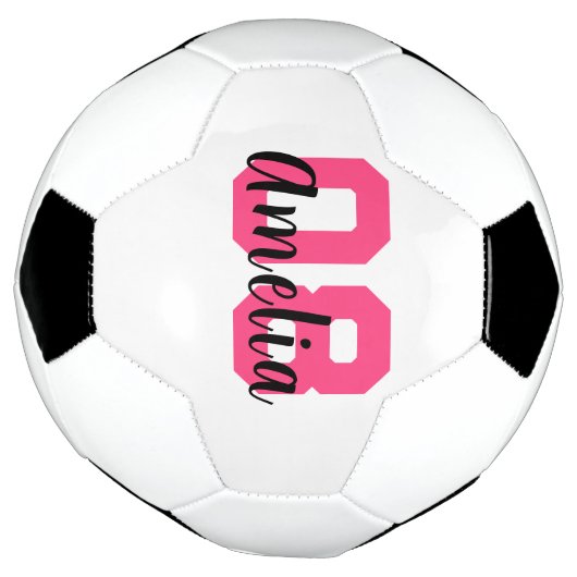 Aangepaste naam Creëer Je eigen meisje Roze op maa Voetbal (Gedraaid)