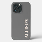 Aangepaste naam crème en gewoon grijs Case-Mate iPhone case (Achterkant)