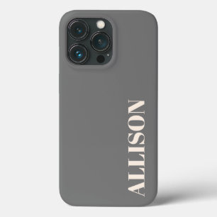 Aangepaste naam crème en gewoon grijs Case-Mate iPhone case