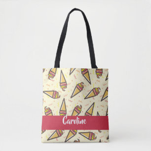 Aangepaste naam crèmepatroon tote bag