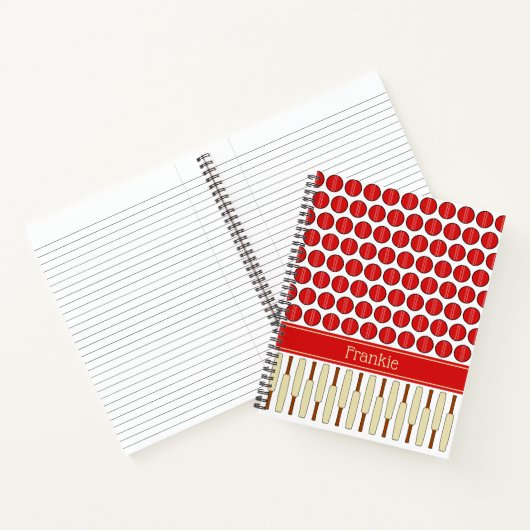 Aangepaste naam cricket-concept notitieboek (Binnen)