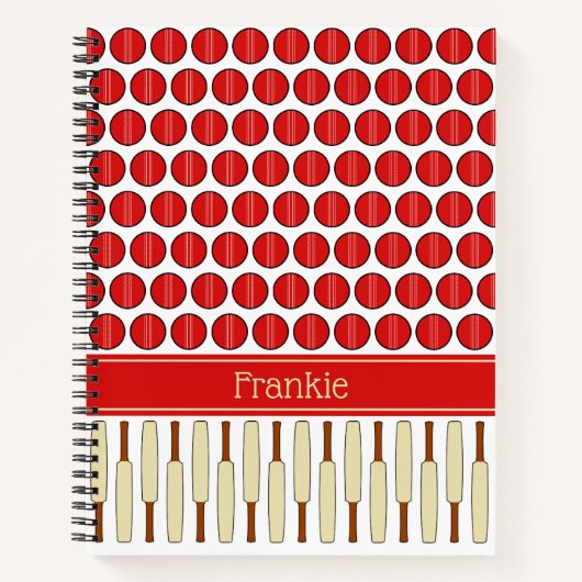 Aangepaste naam cricket-concept notitieboek (Voorkant)