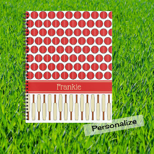 Aangepaste naam cricket-concept notitieboek