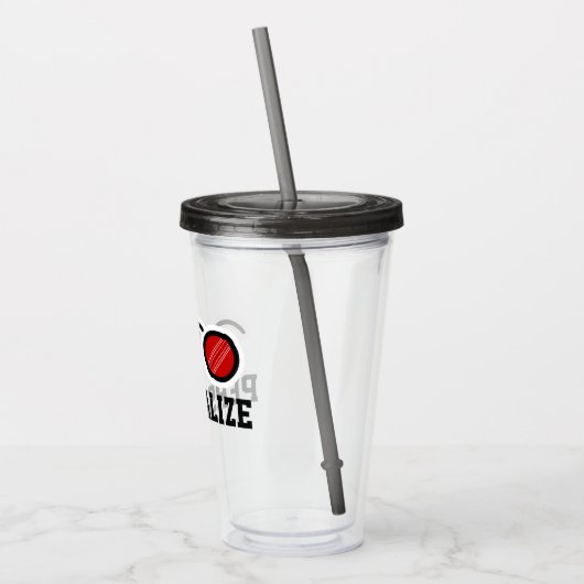 Aangepaste naam cricketspeler acryltumglas acryl drinkbeker (Links)