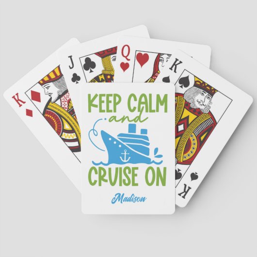 Aangepaste naam cruise Keep Calm Pokerkaarten (Achterkant)