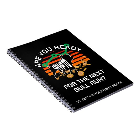 Aangepaste naam CRYPTO BULL RUN Ben je klaar Bitco Notitieboek (Rechterzijde)